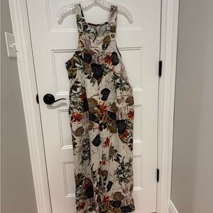 Floral Patterned Jumpsuit with Earthy Tones